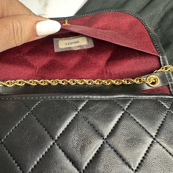 CHANEL Lambskin Pushlock Quilted Mini Chain Shoulder Bag Crossbody - Picture 10 of 11